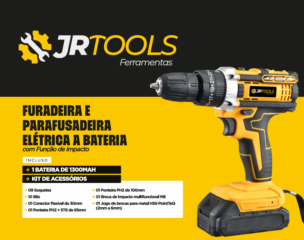 FURADEIRA E PARAFUSADEIRA — Cordless Impact Drill Set